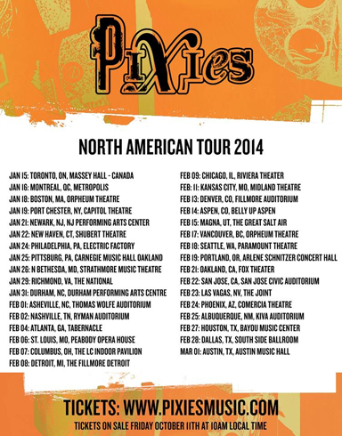 Pixies tour poster